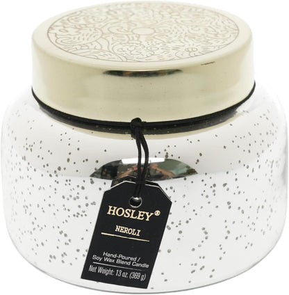 Hosley Neroli Fragrance Jar Candle with Metal Lid