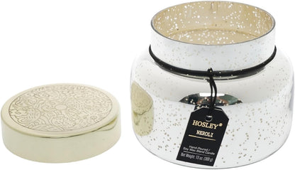 Hosley Neroli Fragrance Jar Candle with Metal Lid