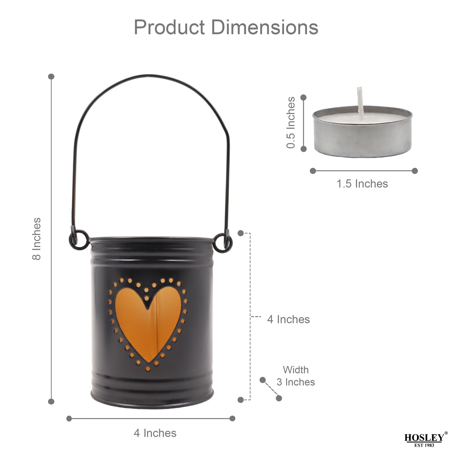 Hosley Set Of 2, 4-Inch Black/Gold Heart Shape Bucket