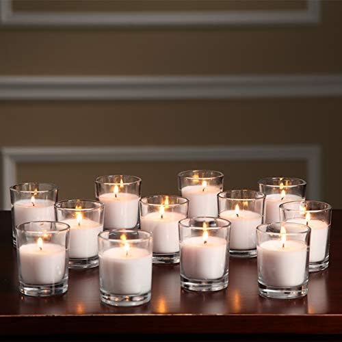 Set of 12 Hosley® Unscented, 1.6 Oz wax each, Glass Candles