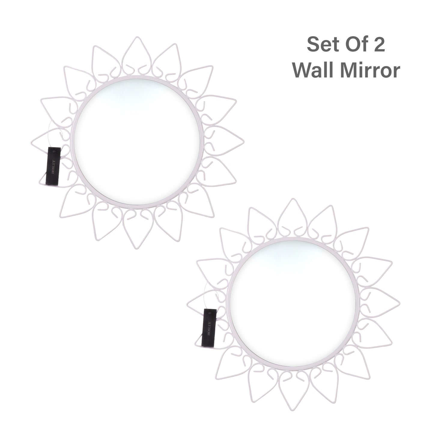 Hosley Decorative Modern Designer Round Wall Mirror (Set of 2)