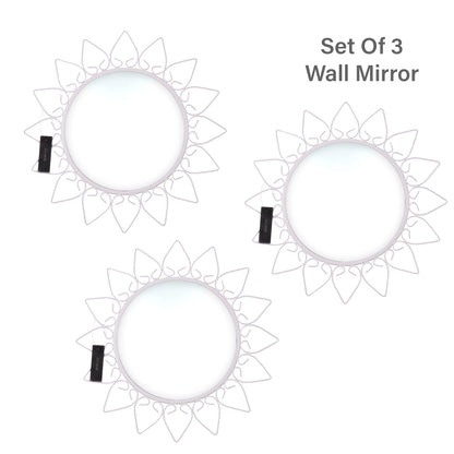 Hosley Decorative Modern Designer Round Wall Mirror (Set of 3)