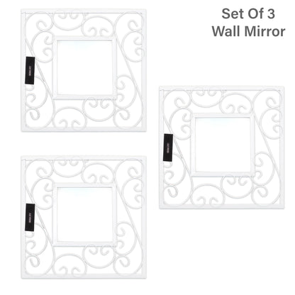 Hosley Decorative Modern Designer Square Wall Mirror (Pack of 3)