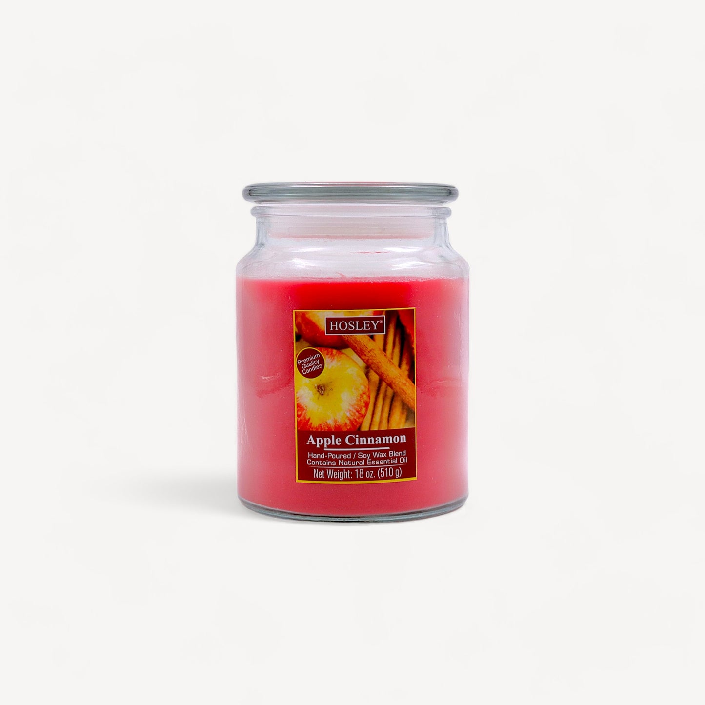 Hosley® Apple Cinnamon Highly Fragranced, 18 Oz wax, Large Jar Candle