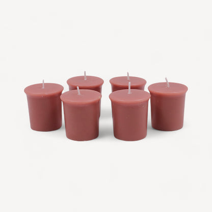 Set of 6 Hosley® 15 Hour Burn Time Each, Rustic Sandalwood Highly Fragranced Votive Candles