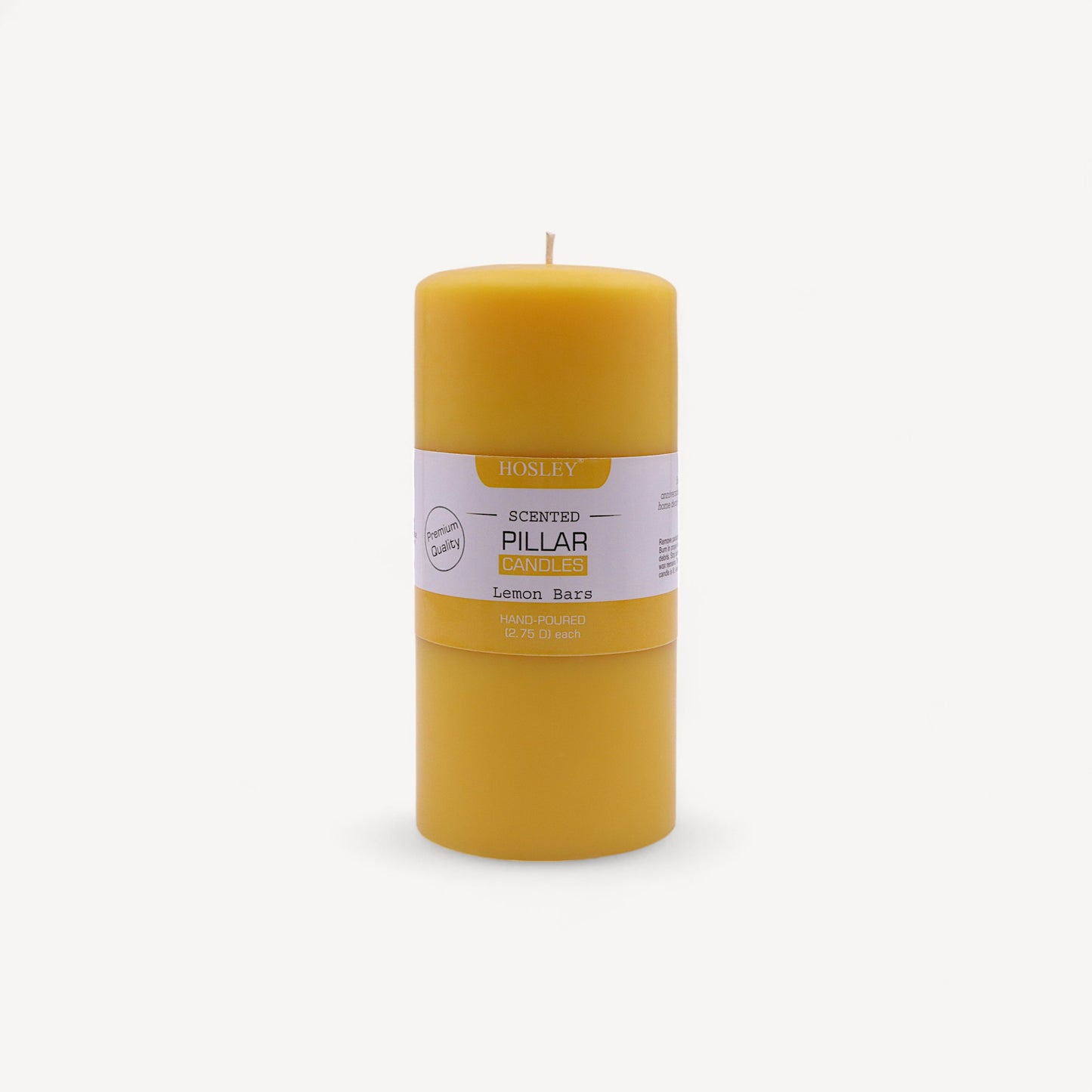 Hosley® Lemon Bar Highly Fragranced 6inch Pillar Candle