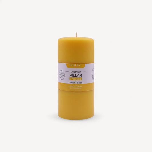 Hosley® Lemon Bar Highly Fragranced 6inch Pillar Candle