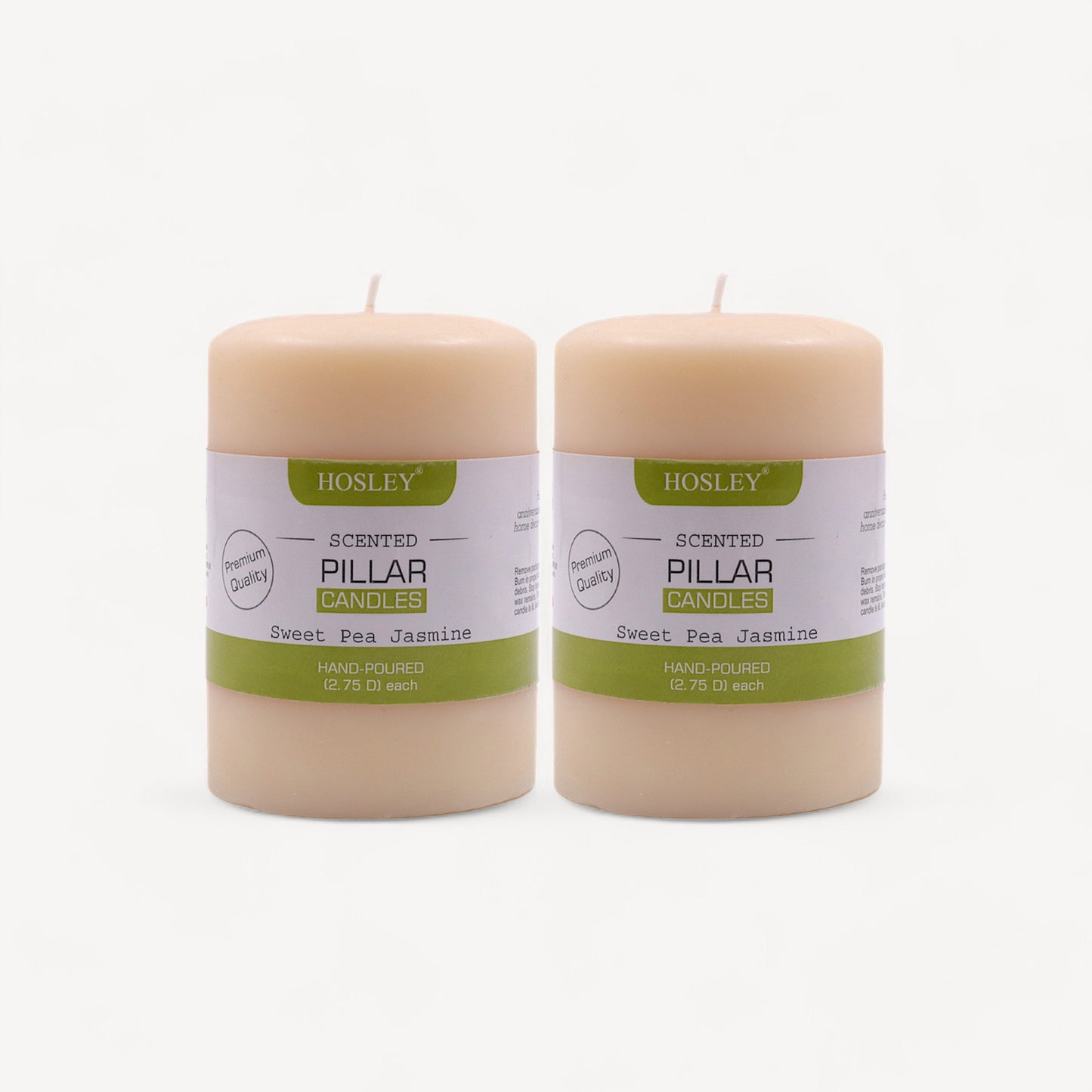 Hosley Set of 2 Sweeet Pea Jasmine 4Inchs Pillar Candles