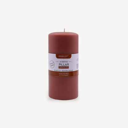 Hosley® Rustic Sandalwood Highly Fragranced 6inch Pillar Candle