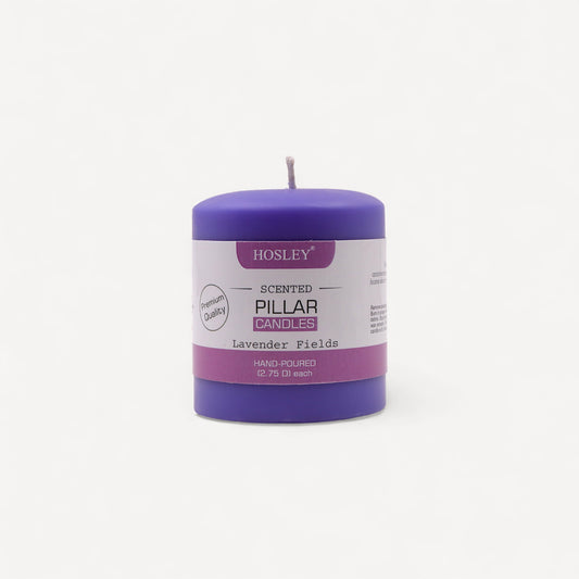 Hosley® Lavender Fields Highly Fragranced 3inch Pillar Candle