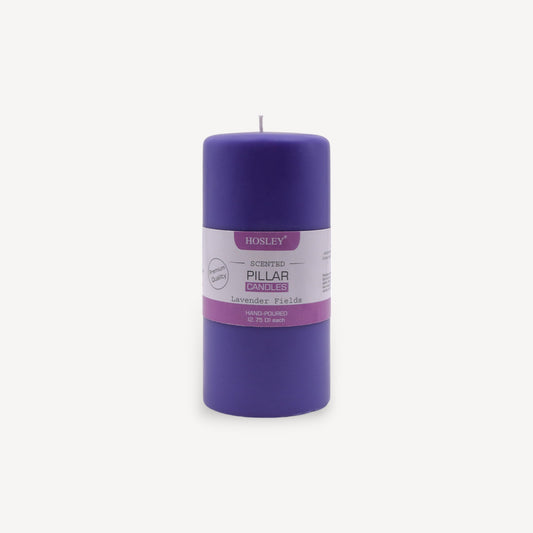 Hosley® Lavender Fields Highly Fragranced 6inch Pillar Candle