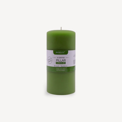 Hosley® Fresh Bamboo Highly Fragranced 6inch Pillar Candle