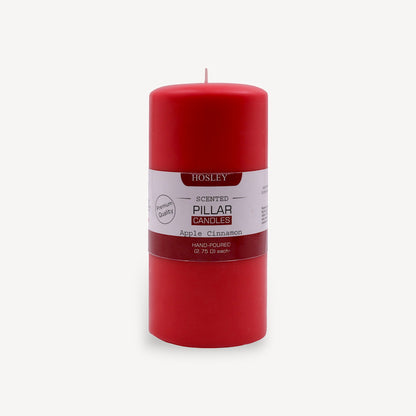 Hosley® Apple Cinnamon Highly Fragranced 6inch Pillar Candle