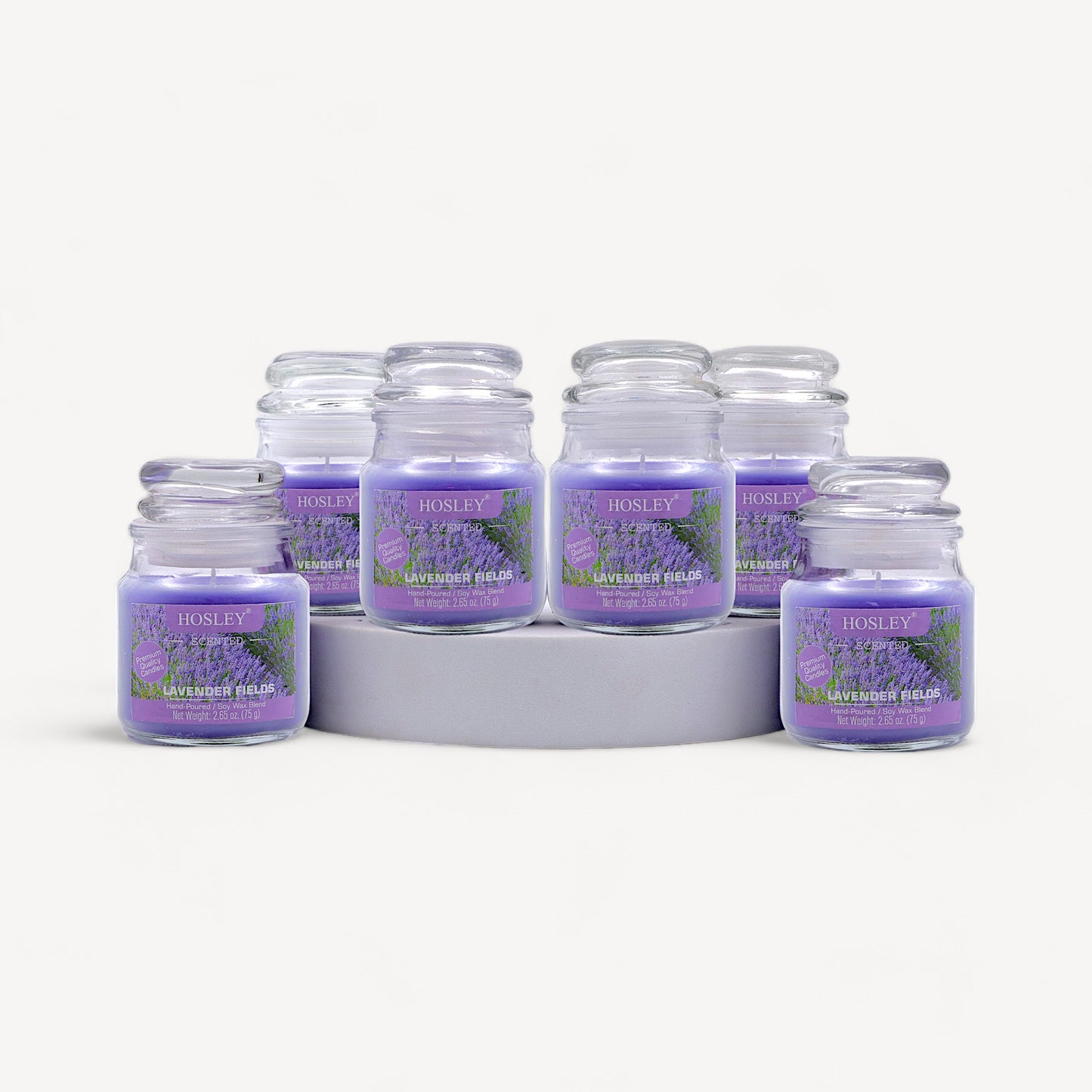 Hosley® Lavender Fields Jar Candles - Set of 6