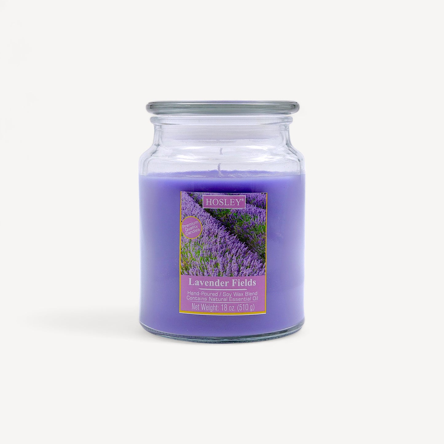 Hosley® Lavender Fields Highly Fragranced, 18 Oz wax, Large Jar Candle