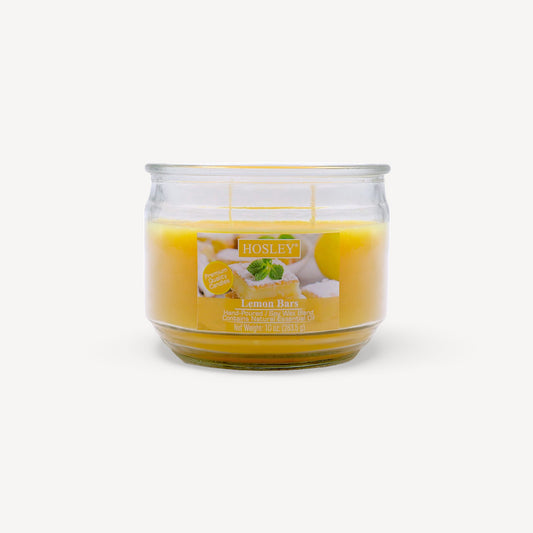 Hosley® Lemon Bar Highly Fragranced, 2 Wick, 10 Oz wax, Jar Candle
