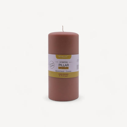 Hosley® Hazelnut Creme Highly Fragranced 6inch Pillar Candle