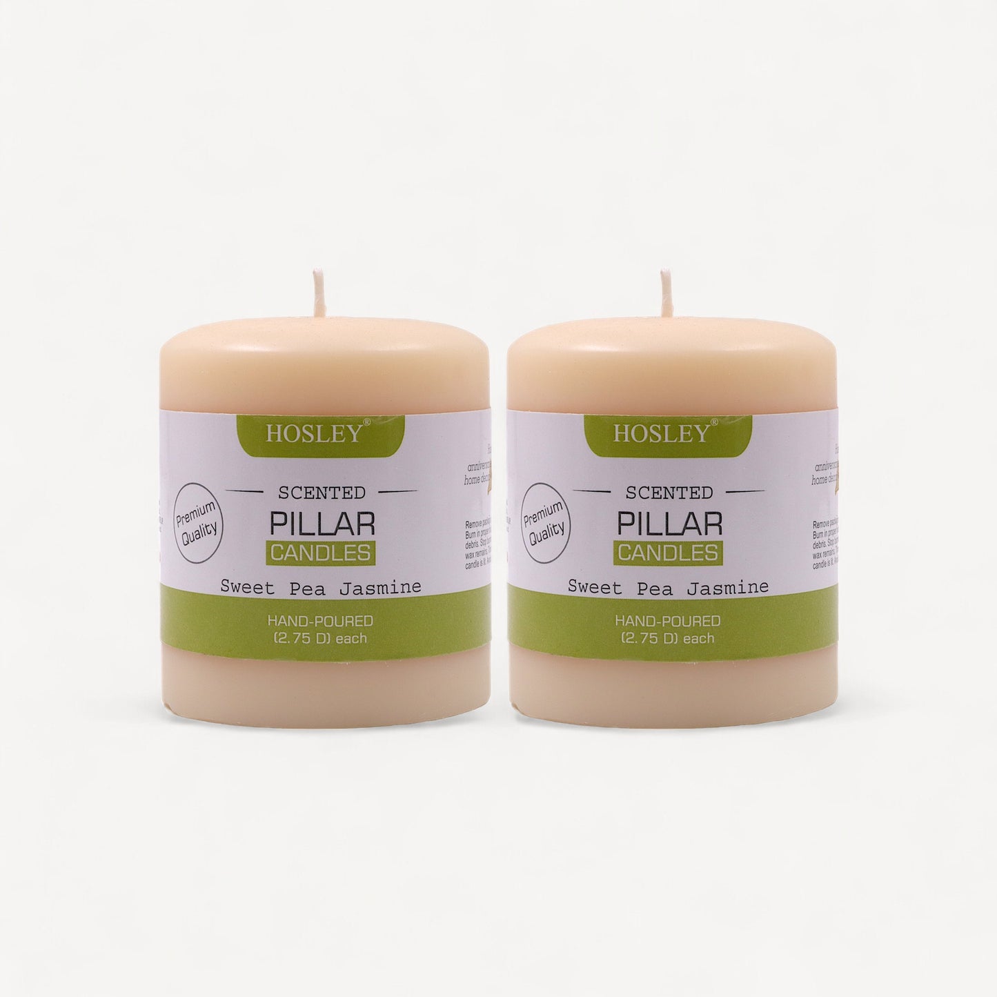 Hosley Set of 2 Sweeet Pea Jasmine 3Inchs Pillar Candles