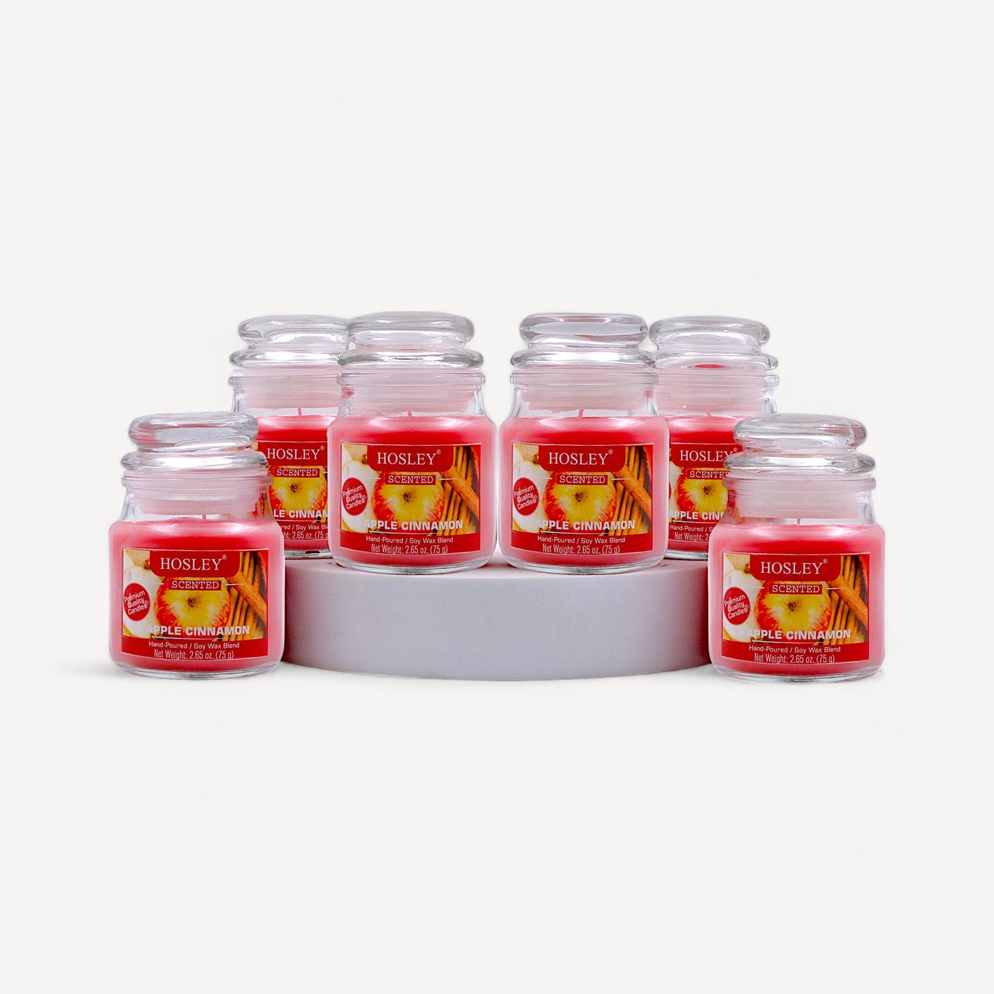 Hosley® Apple Cinnamon Jar Candles - Set of 6