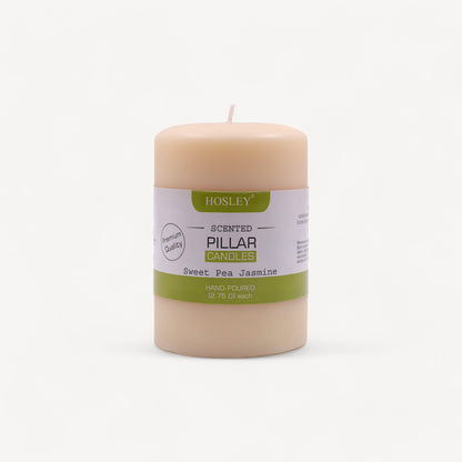 Hosley® Sweet Pea Jasmine Highly Fragranced 4inch Pillar Candle