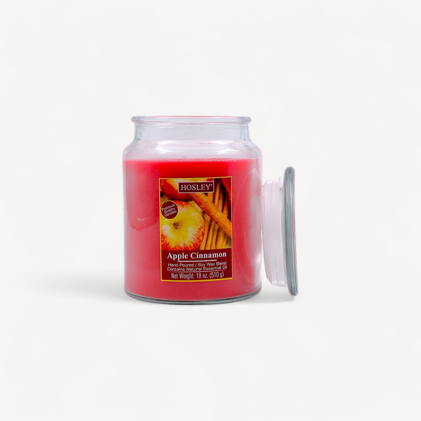 Hosley® Apple Cinnamon Highly Fragranced, 18 Oz wax, Large Jar Candle