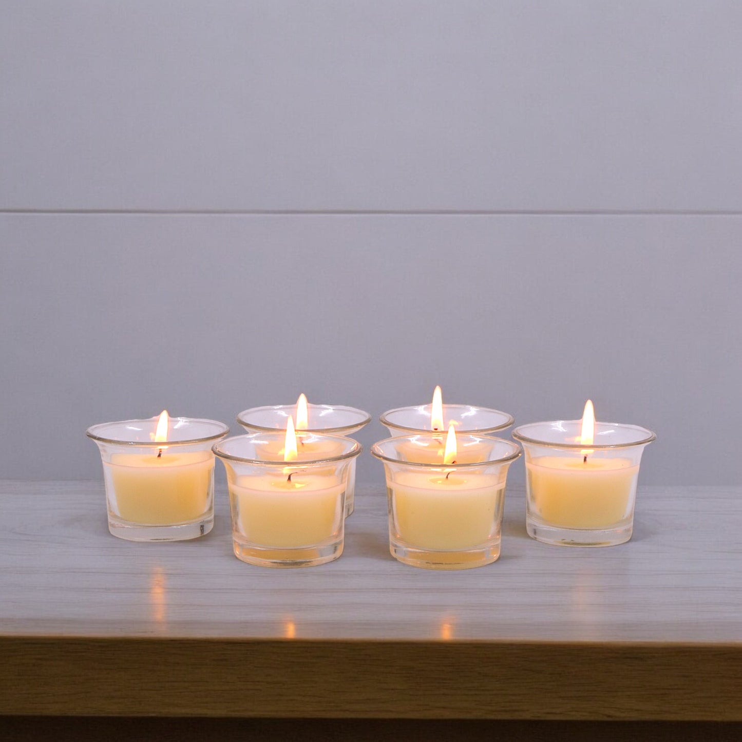 Hosley Highly Fragranced Sweet Pea Jasmine Filled Votive Glass Candle Holder - Pack of 6, White