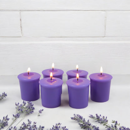 Set of 6 Hosley® 15 Hour Burn Time Each, Lavender Fields Highly Fragranced Votive Candles