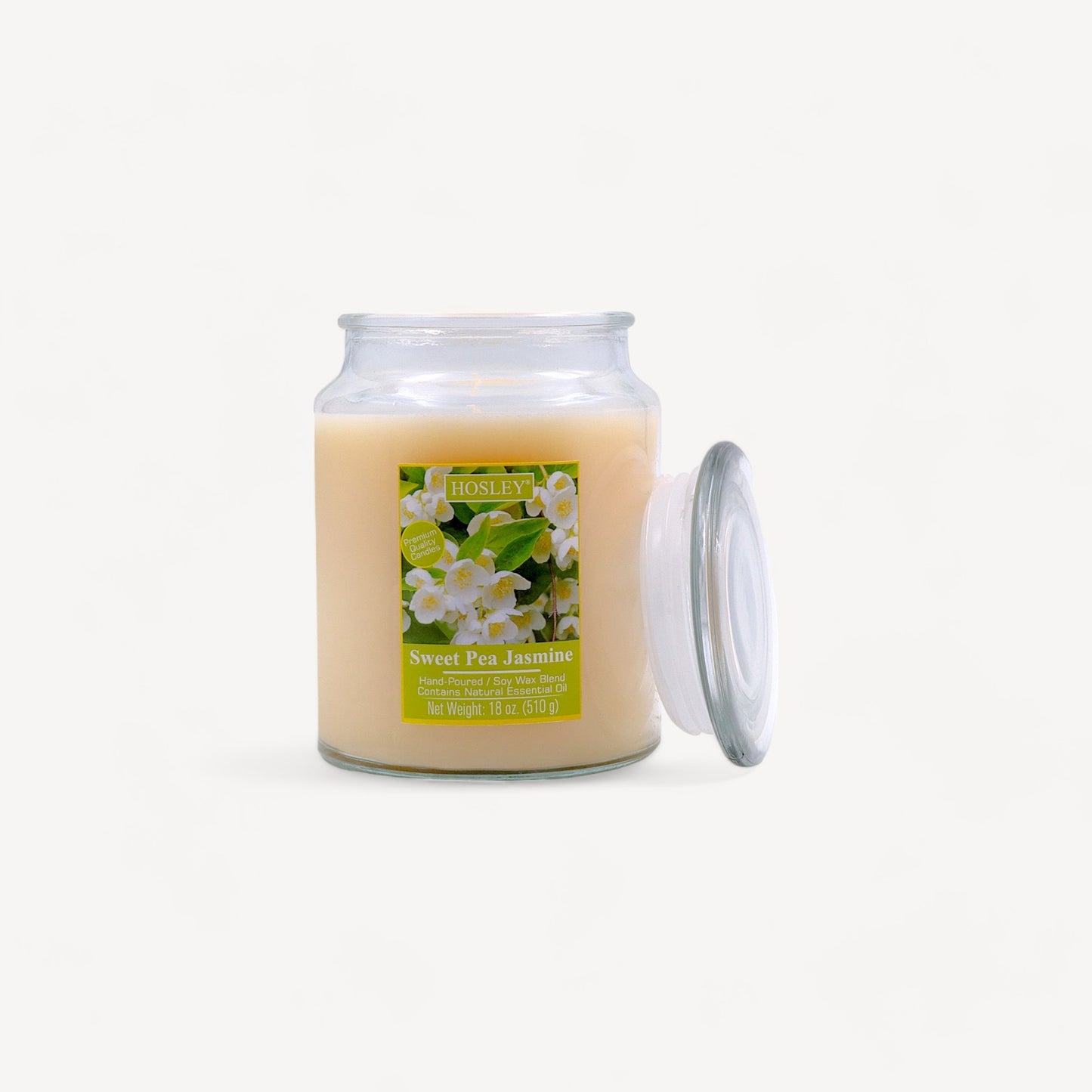 Hosley® Sweet Pea Jasmine Highly Fragranced, 18 Oz wax, Large Jar Candle