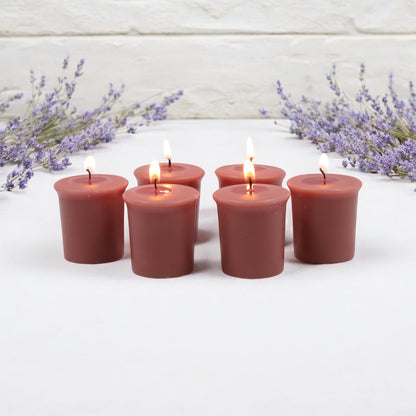 Set of 6 Hosley® 15 Hour Burn Time Each, Rustic Sandalwood Highly Fragranced Votive Candles