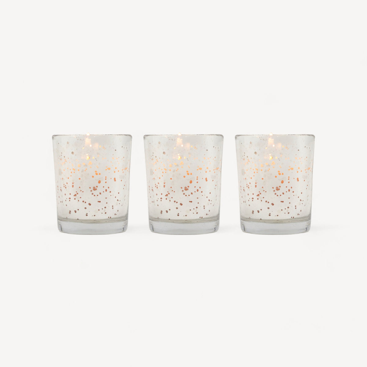 Hosley Set 3 Fragrance Metallic Silver Glass Candle