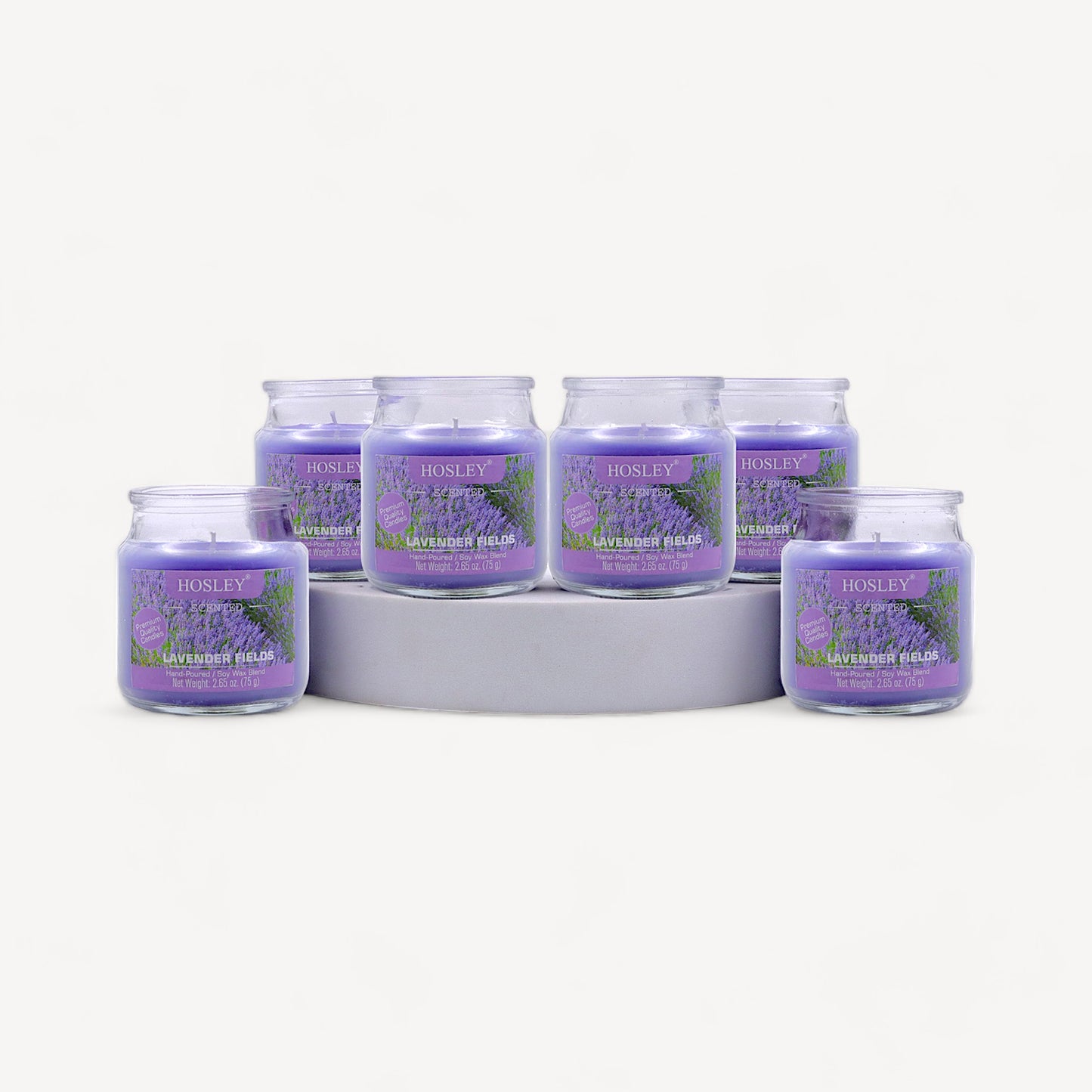 Hosley® Lavender Fields Jar Candles - Set of 6