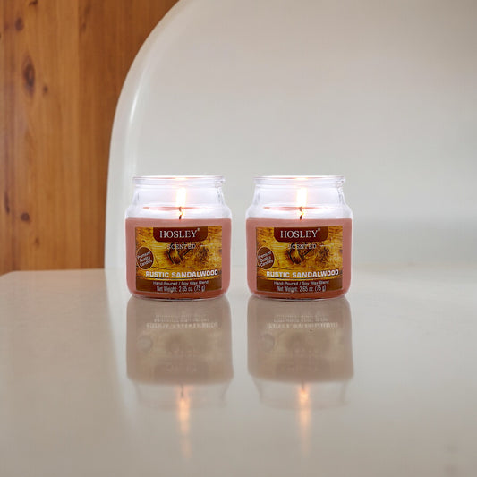 Hosley Set of 2 Rustic Sandalwood 2.65 Oz (75g)
