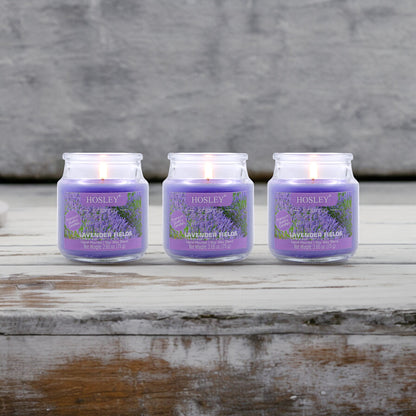 Set of 3 Hosley® Lavender Fields Highly Fragranced Jar Candles, 2.65 Oz wax each