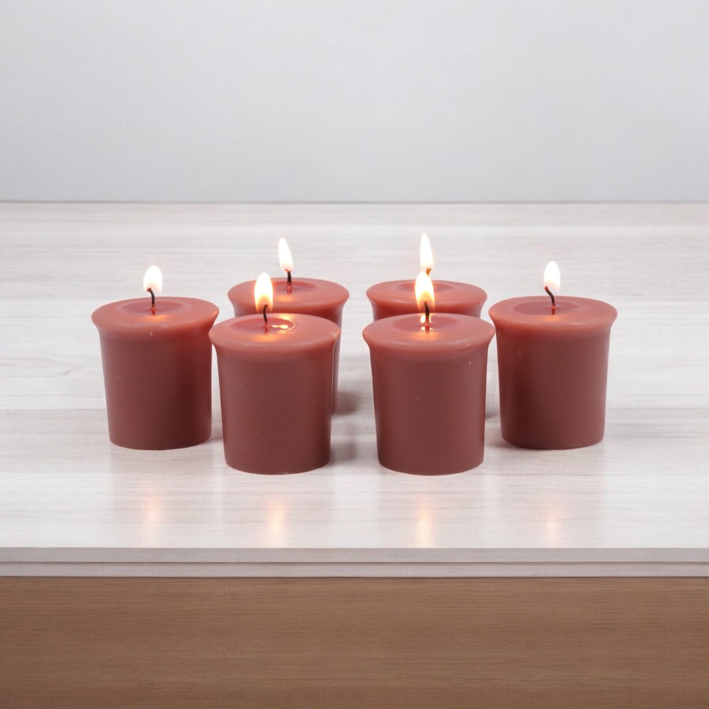 Set of 6 Hosley® 15 Hour Burn Time Each, Rustic Sandalwood Highly Fragranced Votive Candles