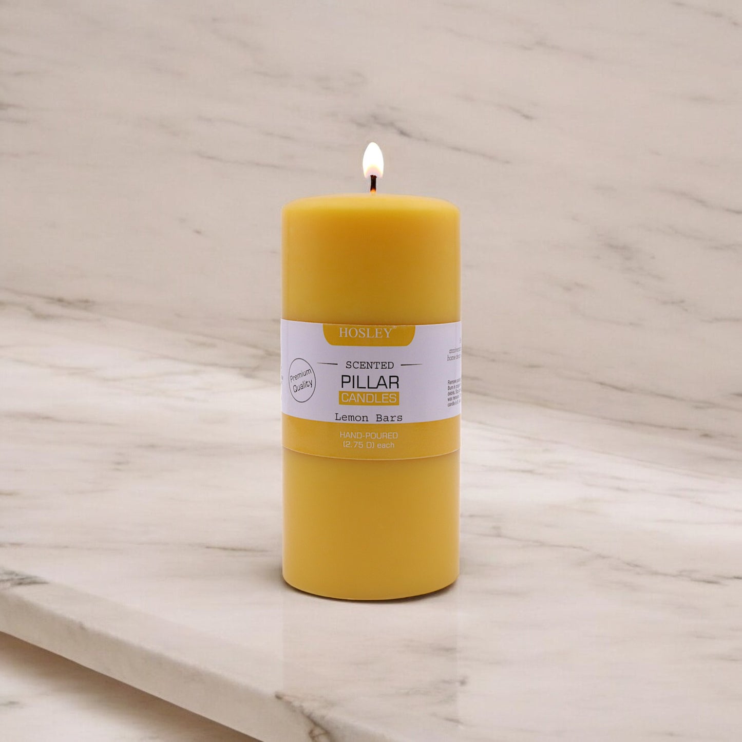 Hosley® Lemon Bar Highly Fragranced 6inch Pillar Candle