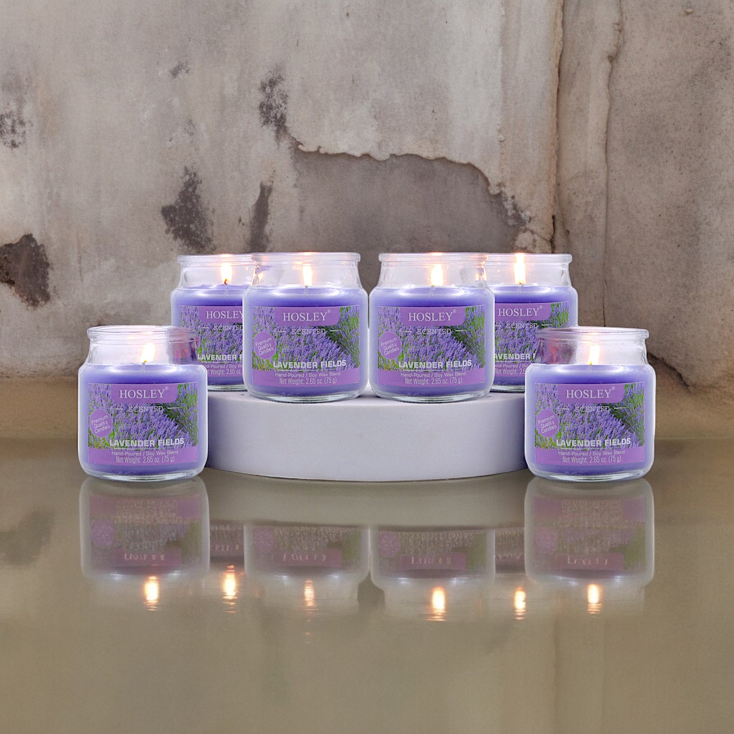 Hosley® Lavender Fields Jar Candles - Set of 6