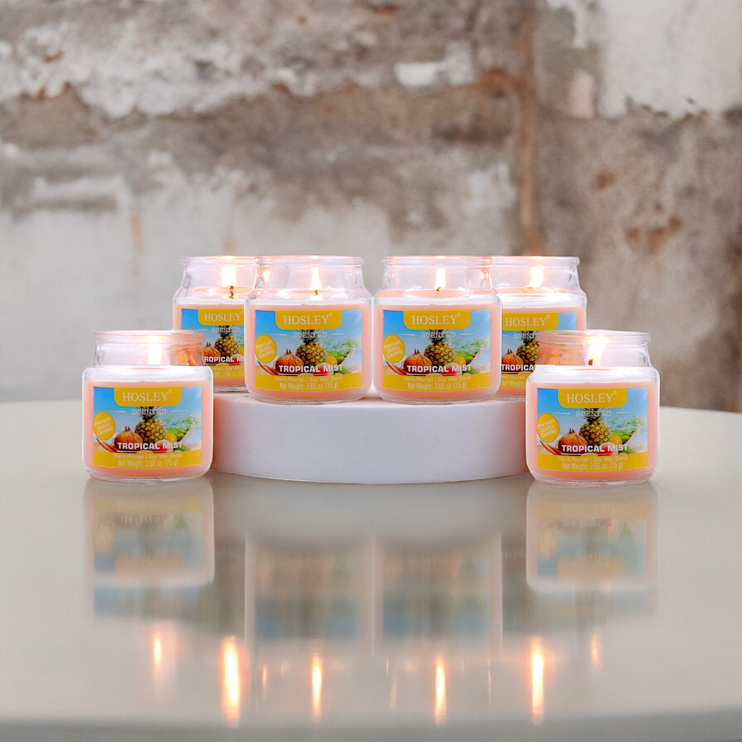 Hosley® Tropical Mist Jar Candles - Set of 6