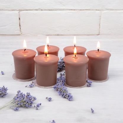 Set of 6 Hosley® 15 Hour Burn Time Each, Hazelnut Creme Highly Fragranced  Votive Candles