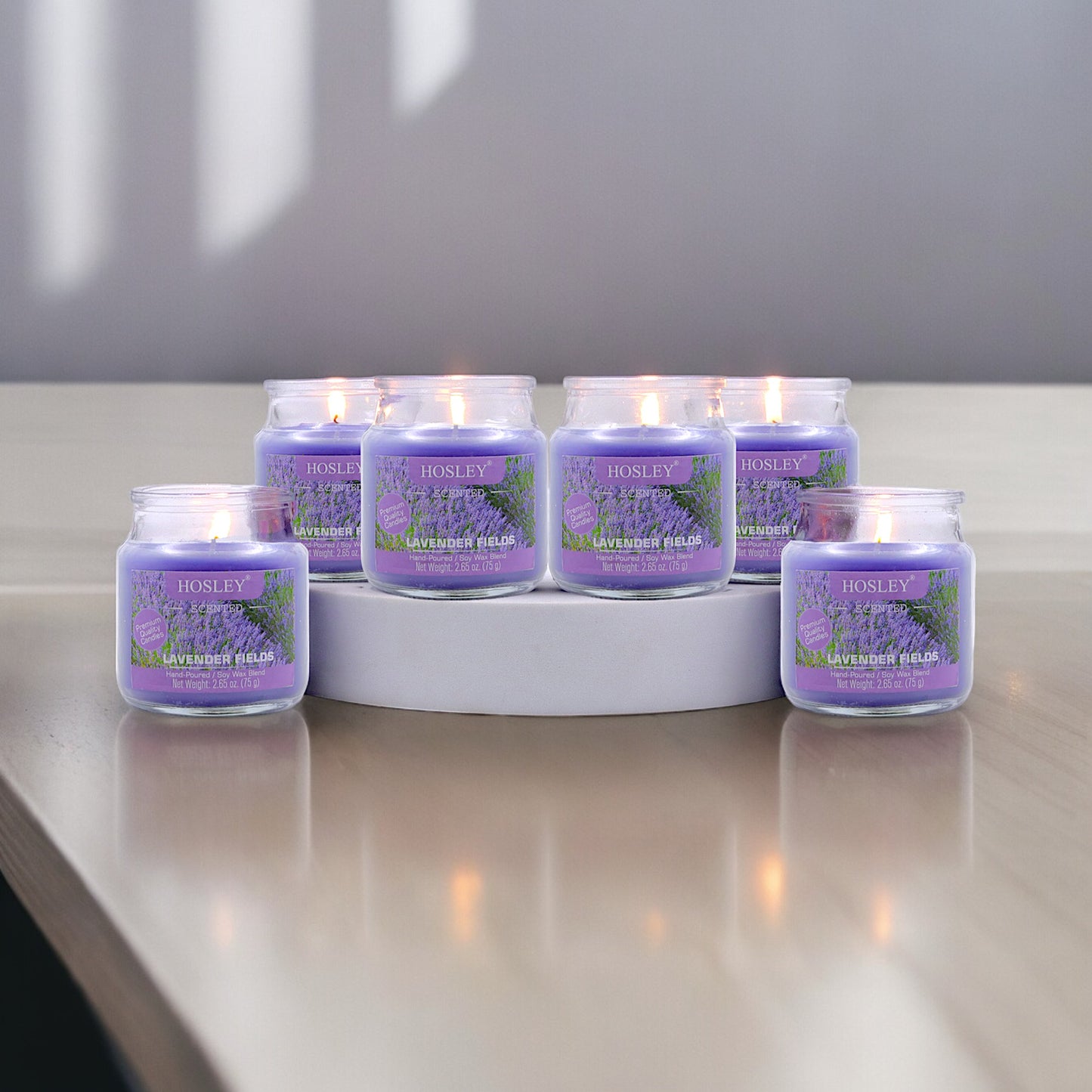 Hosley® Lavender Fields Jar Candles - Set of 6