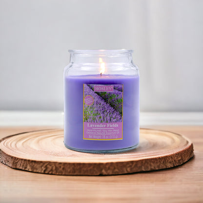 Hosley® Lavender Fields Highly Fragranced, 18 Oz wax, Large Jar Candle