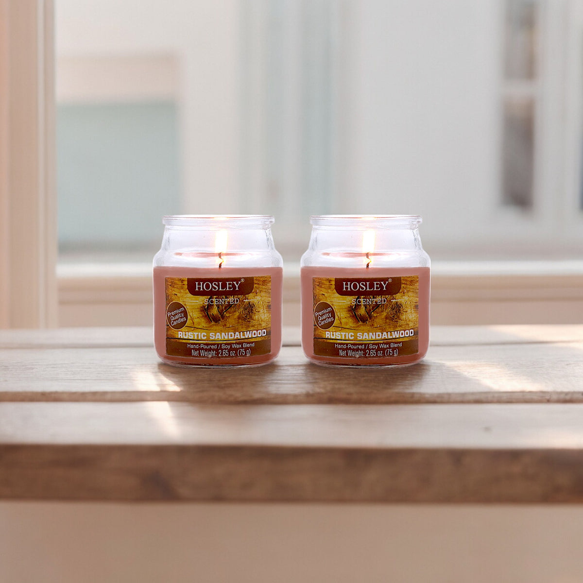 Hosley Set of 2 Rustic Sandalwood 2.65 Oz (75g)