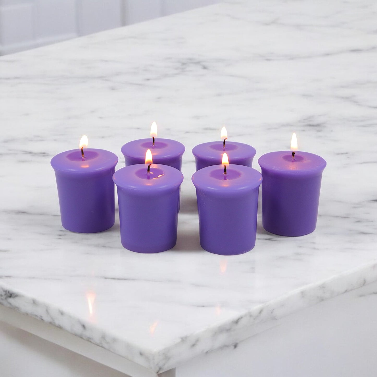 Set of 6 Hosley® 15 Hour Burn Time Each, Lavender Fields Highly Fragranced Votive Candles