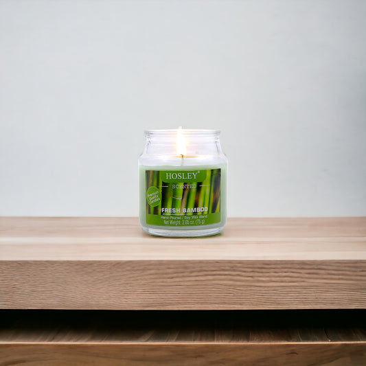Hosley Fresh Bamboo Fragranced Jar Candle – 2.65 Oz
