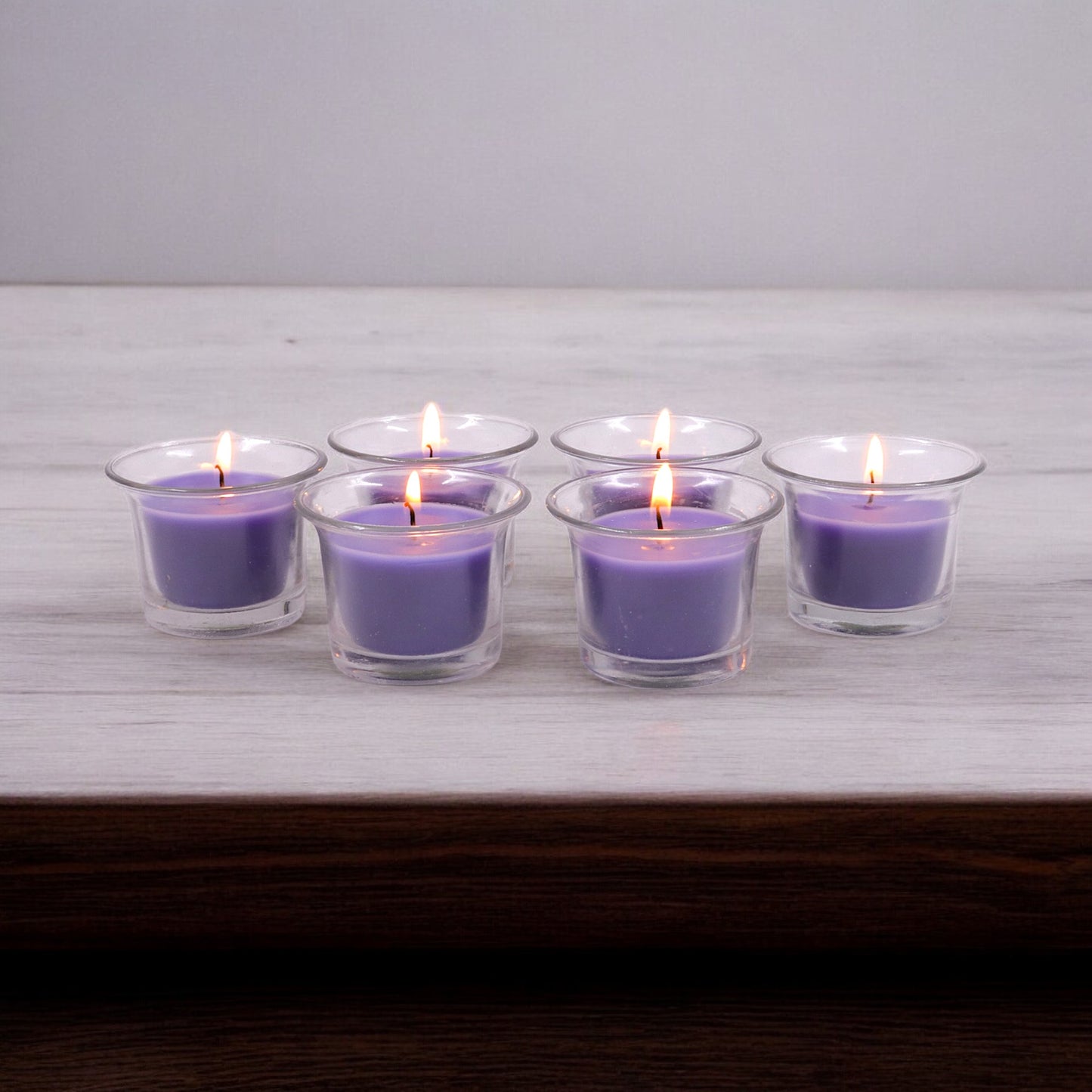 Hosley Highly Fragranced Lavender Filled Votive Glass Candle Holder - Pack of 6, Purple