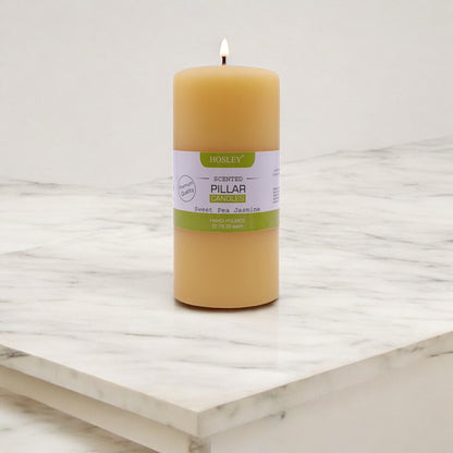 Hosley® Sweet Pea Jasmine Highly Fragranced 6inch Pillar Candle