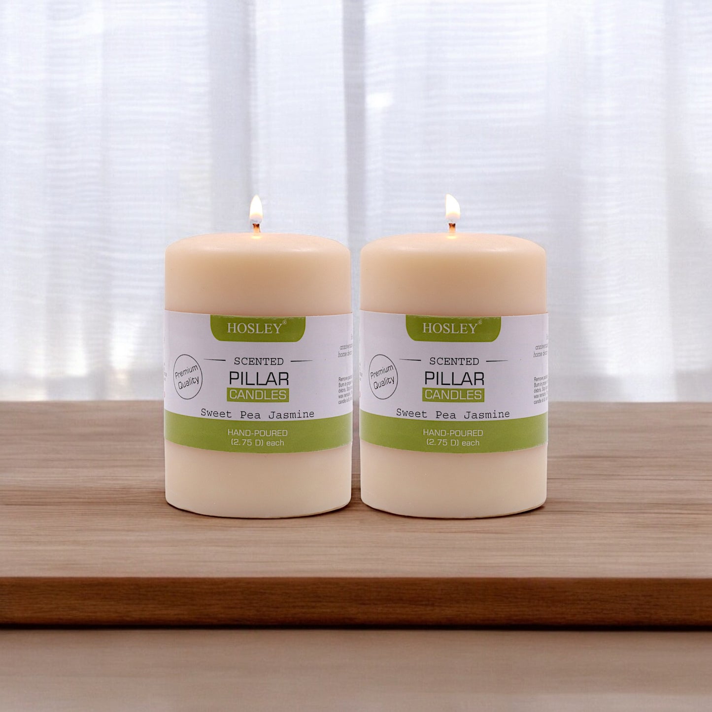 Hosley Set of 2 Sweeet Pea Jasmine 4Inchs Pillar Candles