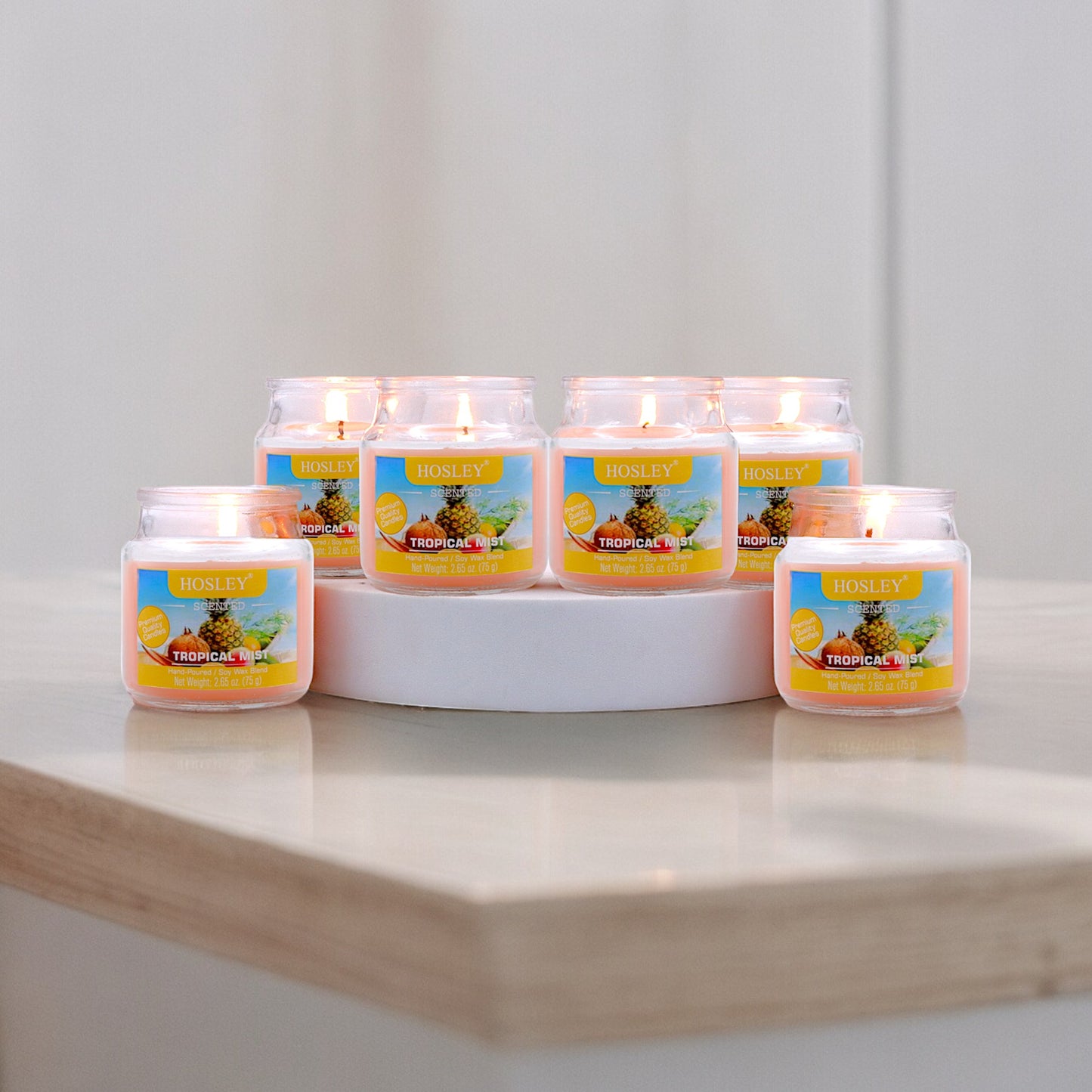 Hosley® Tropical Mist Jar Candles - Set of 6