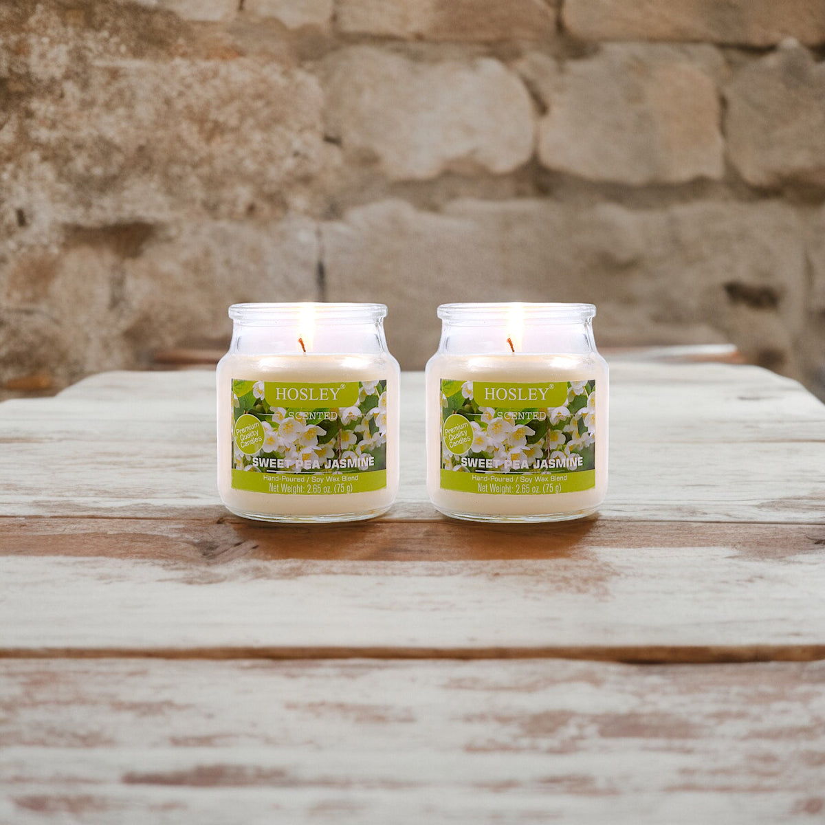 Hosley Set of 2 Sweet Pea Jasmine 2.65 Oz (75g)