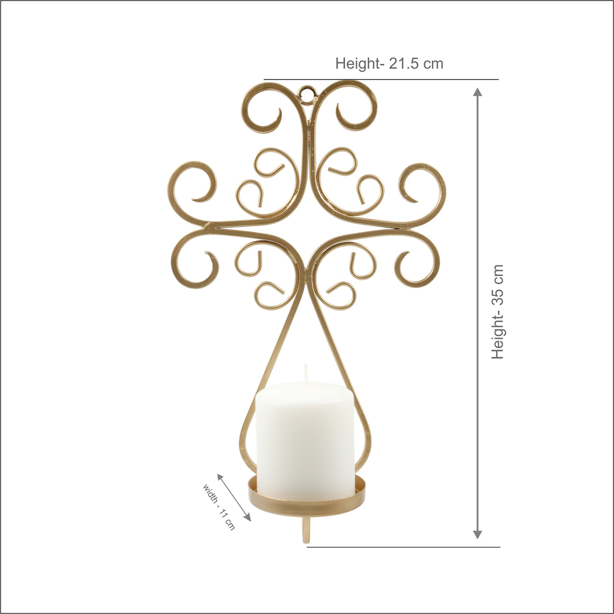 Gold Metal Wall Candle Holder