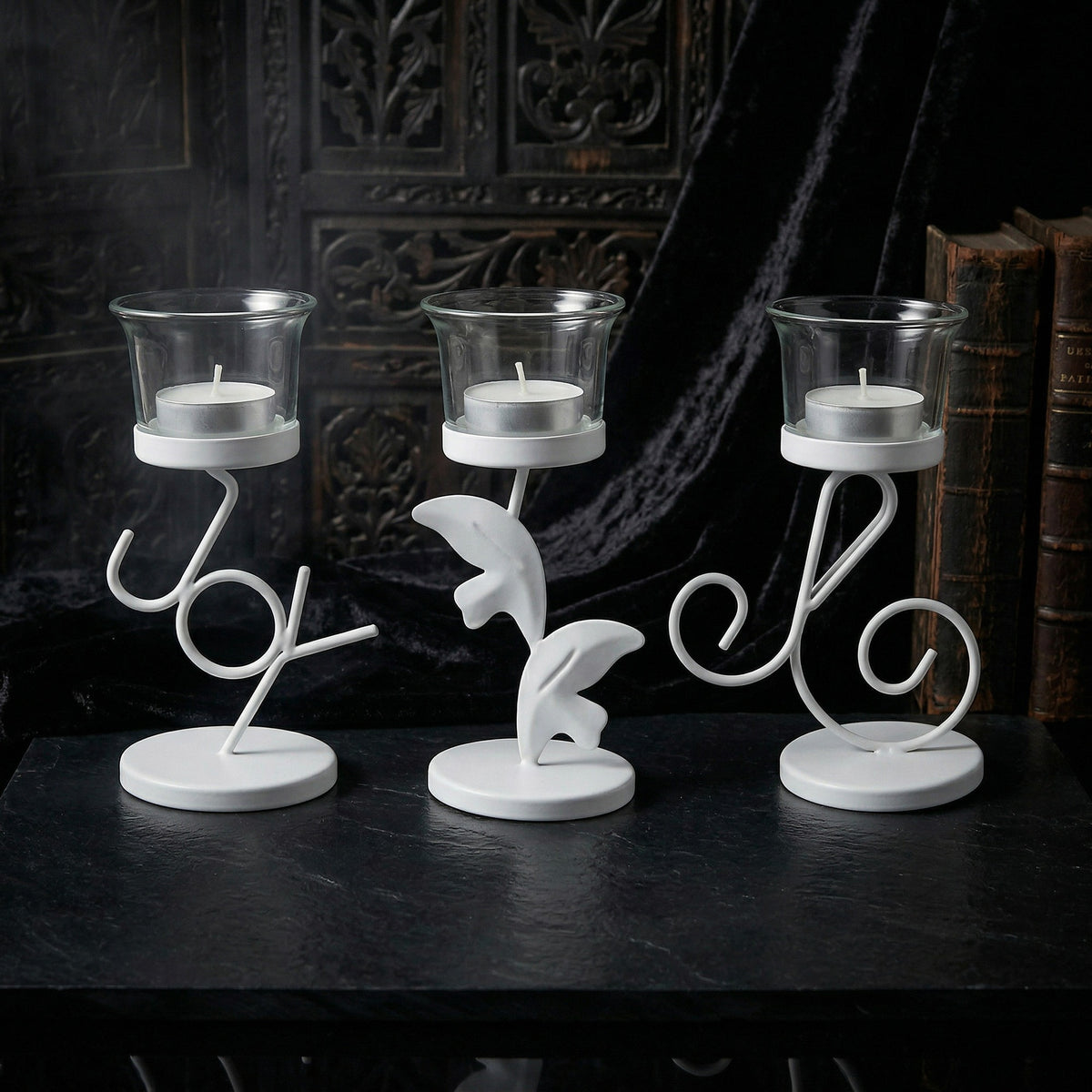 Hosley Set of 3 White Tealight Holder